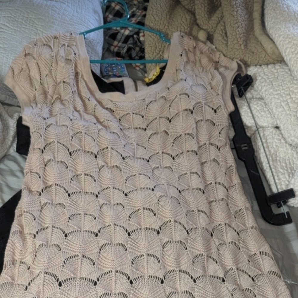 Lined cap sleeve sweater dress